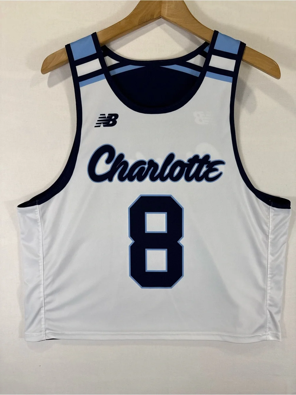New Balance Men’s Navy Blue and White Charlotte Number Rash Guard
